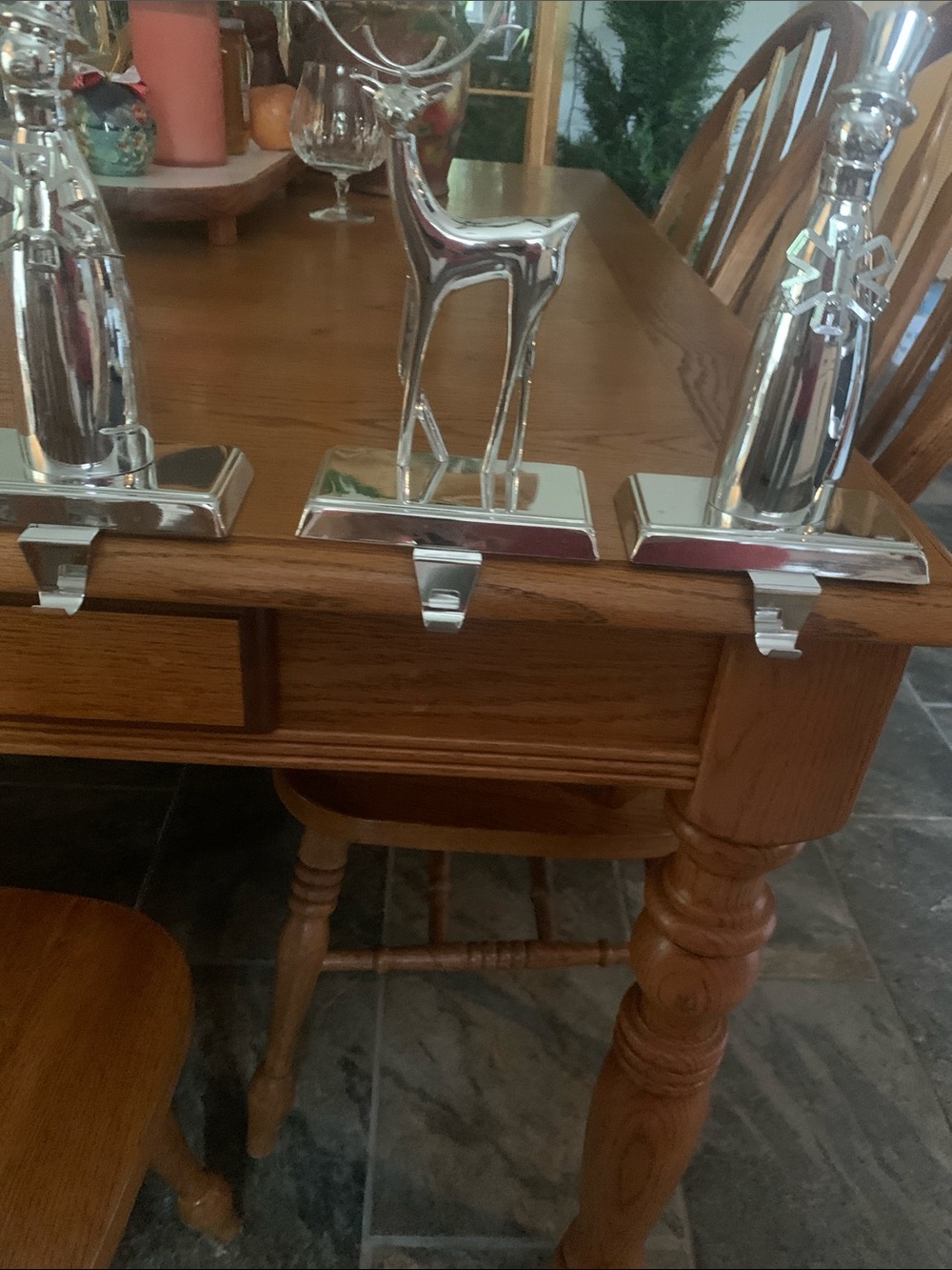 Good quality Silver Holiday Reindeer Stocking Holder - Set of 3